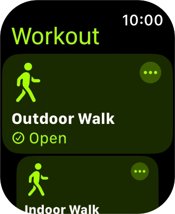 Press the required training activity to start it.