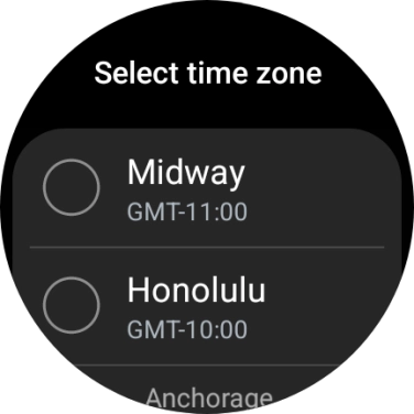 Press the required time zone.