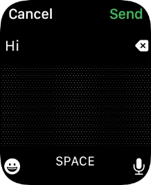 Press the microphone icon and record the message.