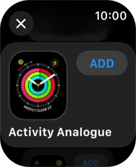 Press the required watch face.