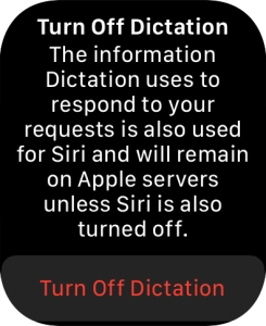 Press Turn Off Dictation.