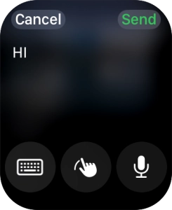 Press the microphone icon and record the message.