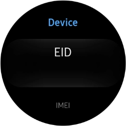 Your smartwatch's EID number is displayed below EID.
