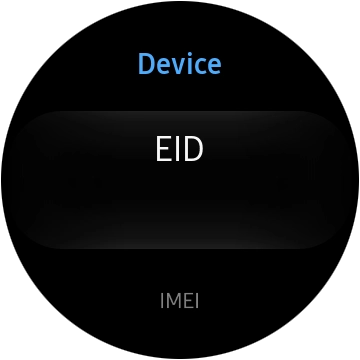 Your smartwatch's EID number is displayed below EID.