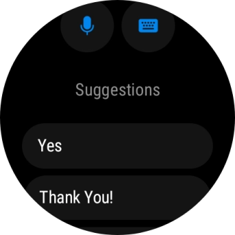 Press the microphone icon and follow the instructions on the screen to record and send the required reply.