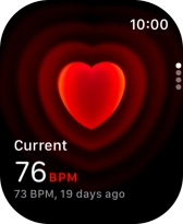 Your current heart rate is displayed below Current.