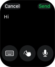 Press the microphone icon and record the message.
