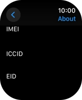 Your Apple Watch EID number is displayed below EID.