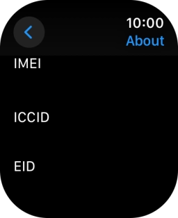 Your Apple Watch EID number is displayed below EID.
