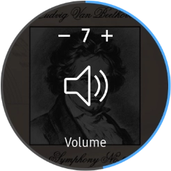 Press the volume icons to select the required volume.