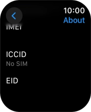 Your Apple Watch EID number is displayed below EID.