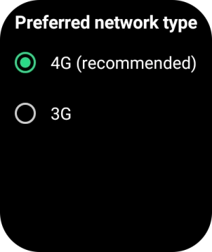Press the required setting.