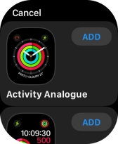 Press the required watch face.