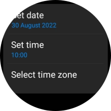 Press Set time. Press Set time.