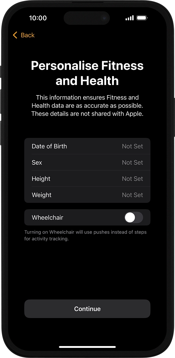 On your phone: Follow the instructions on the screen to select the required settings and press Continue.