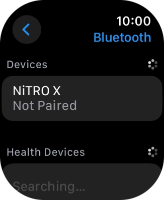 Press the required Bluetooth device. Press the required Bluetooth device.