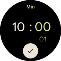 Slide your finger up or down on the screen to set the required time.
