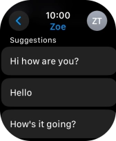 Press the required quick reply.