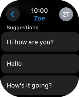 Press the required quick reply.