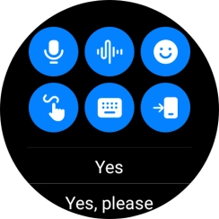 Press the microphone icon and follow the instructions on the screen to record and send the required reply.