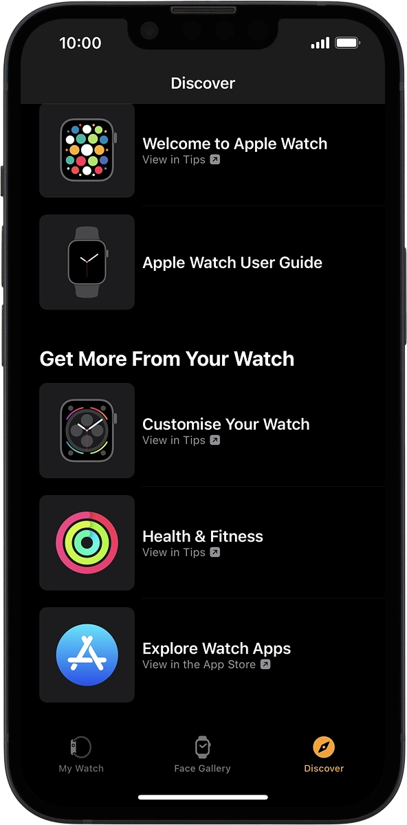 On your phone: Press Explore Watch Apps.