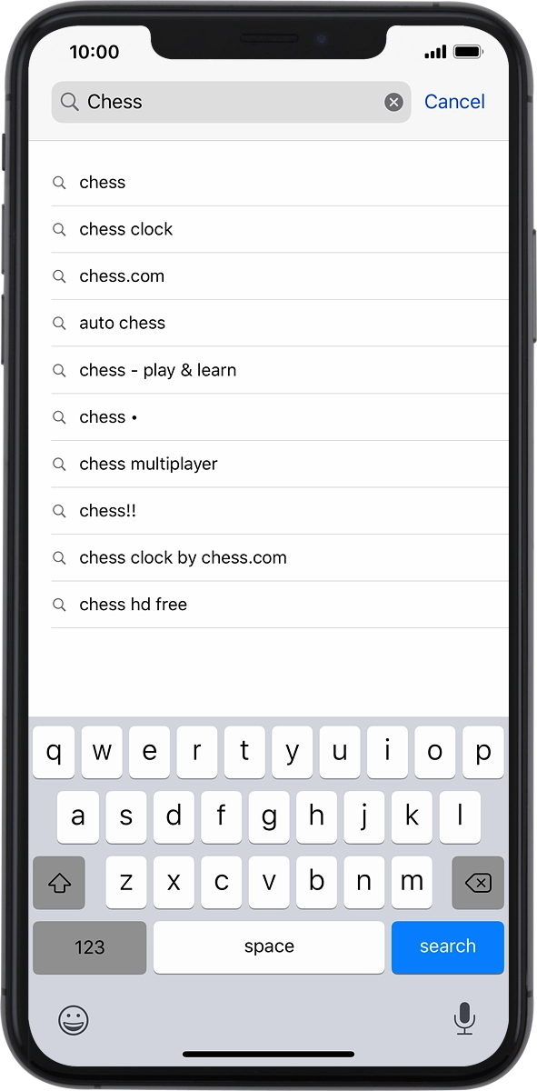 On your phone: Key in the name or subject of the required app and press search.