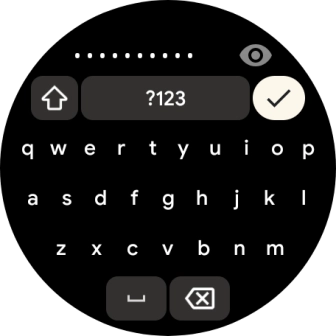 Key in the password for the Wi-Fi network and press the confirm icon.