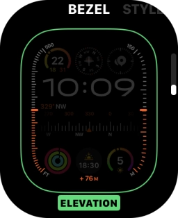 Turn the Digital Crown to change between the different designs. Turn the Digital Crown to change between the different designs.