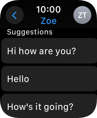 Press the required quick reply. Press the required quick reply.