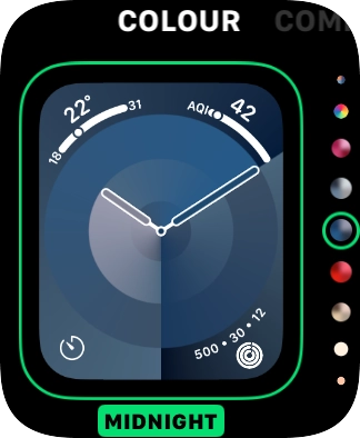 Turn the Digital Crown to change between the different designs.