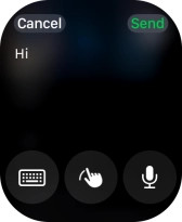 Press the microphone icon and record the message.