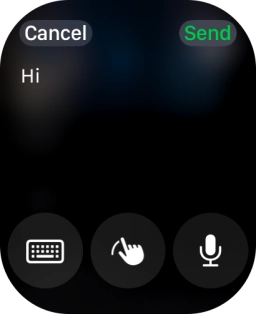 Press the microphone icon and record the message.