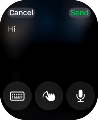 Press the microphone icon and record the message.