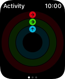 The screen will tell you how far you are from completing your daily activity goals. When the coloured rings are closed, you've reached the goals of your daily activity.