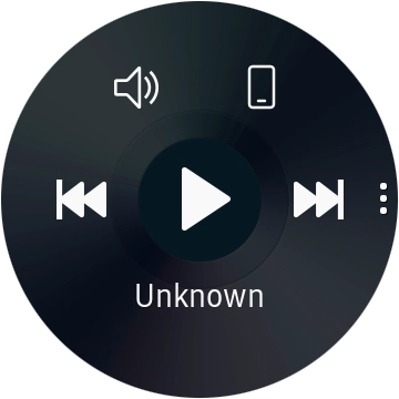 Press the storage device icon to select audio file playback from your smartwatch or your phone.