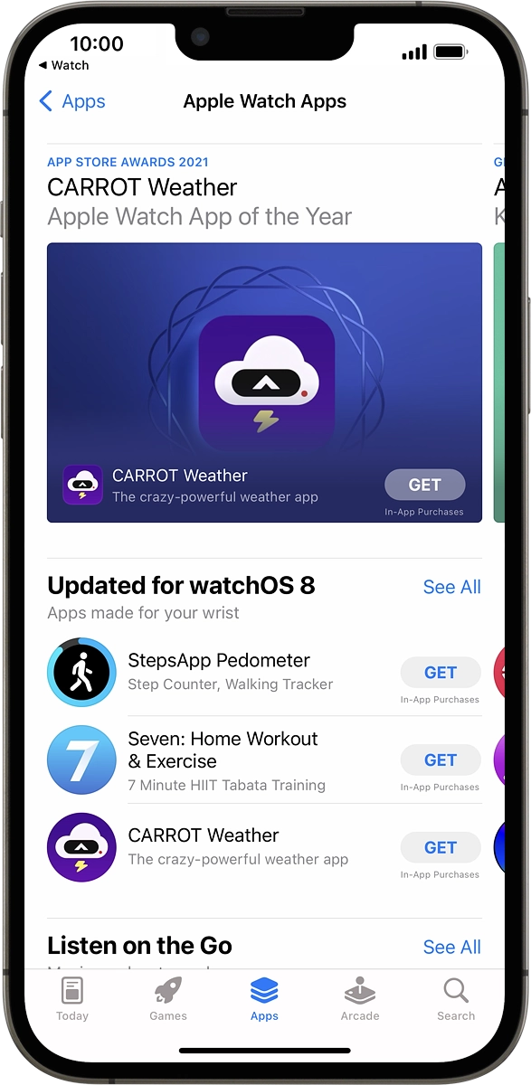 On your phone: Go to the required app.