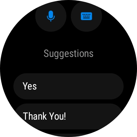 Press the microphone icon and follow the instructions on the screen to record and send the required reply.