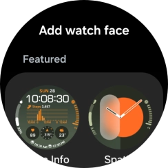 Slide your finger up or down to see the available watch faces. Slide your finger up or down to see the available watch faces.