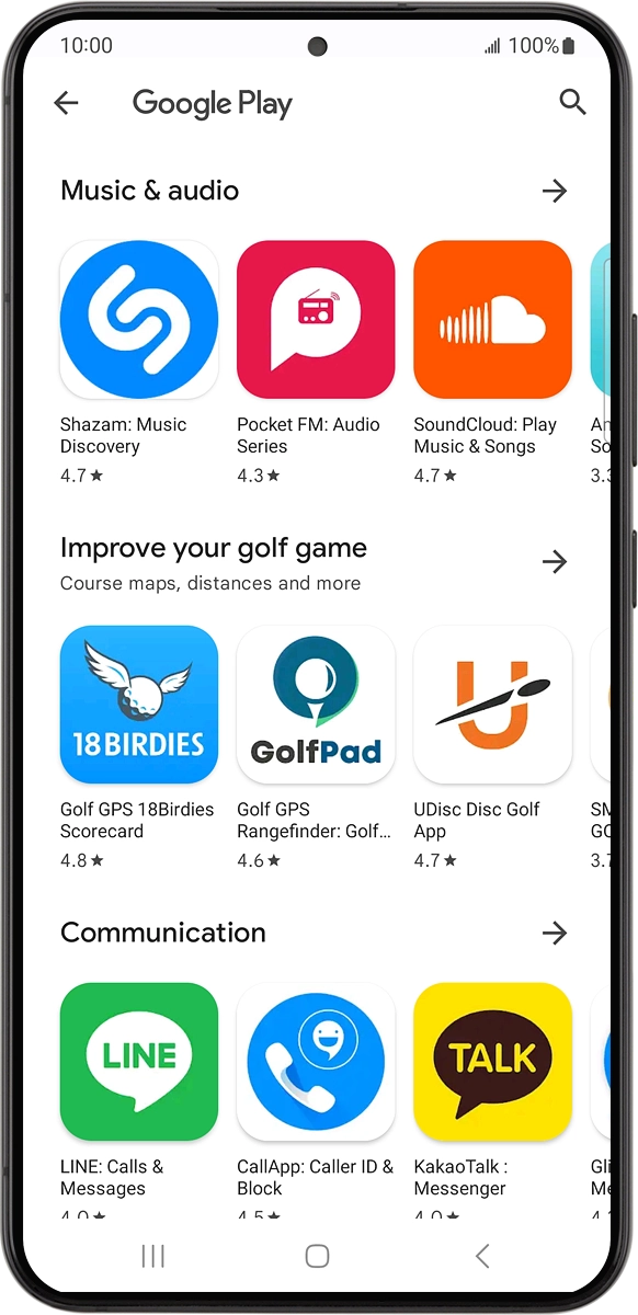 On your phone: Press the search icon.