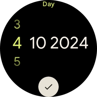 Slide your finger up or down on the screen to set the required date.