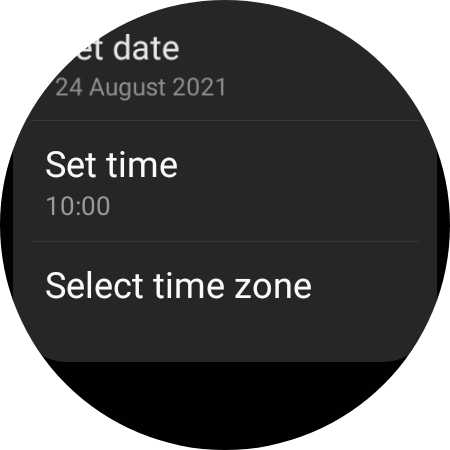 Press Set time.