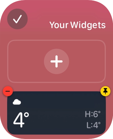 Press the add widget icon and go to the required widget.