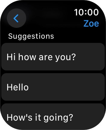 Press the required quick reply.
