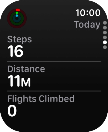 Slide your finger downwards to return to the overview with the coloured rings.