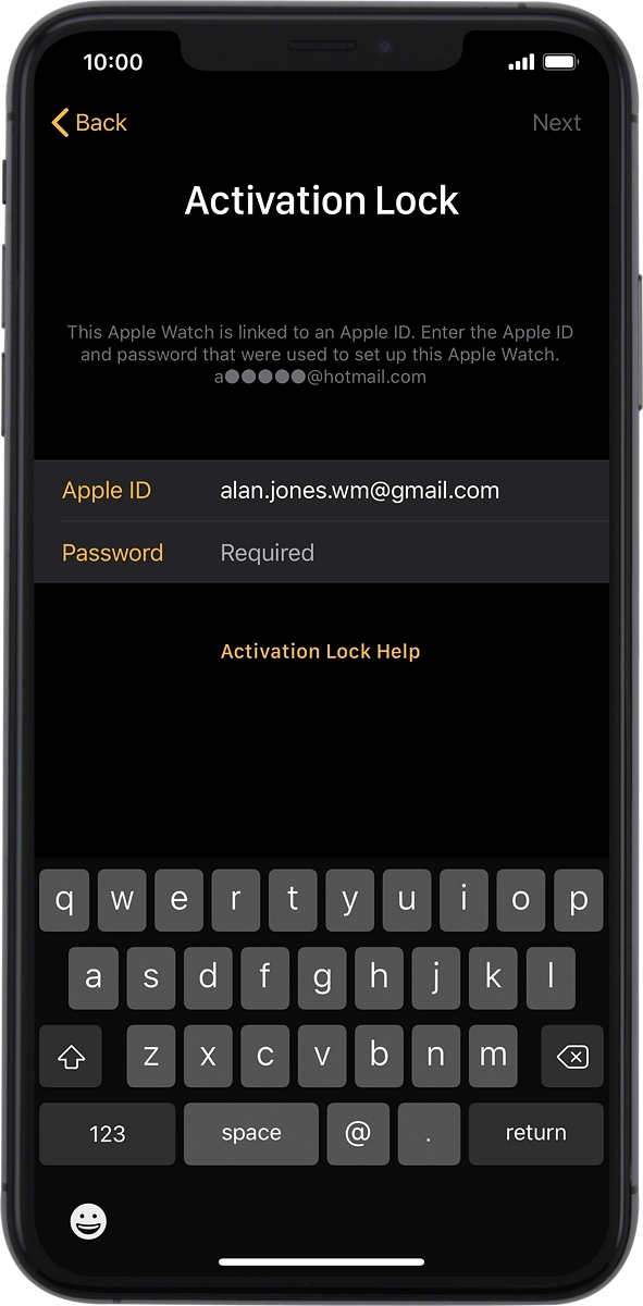 On your phone: Press the field next to 