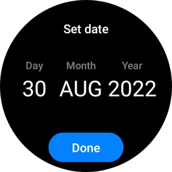 Slide your finger up or down on the screen to set the required date. Slide your finger up or down on the screen to set the required date.