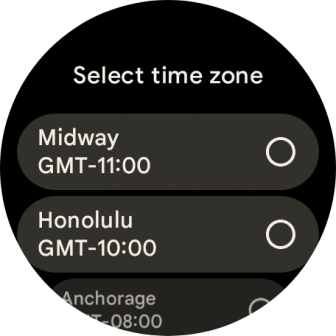Press the required time zone.