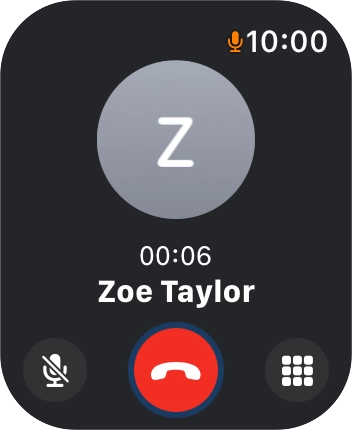 Press the end call icon to end the call and return to the home screen.