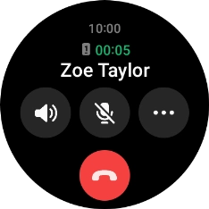 Press the end call icon.
