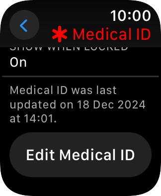 Press Edit Medical ID.